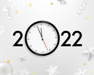 Poster - 2022 new year greeting card. Top view vector illustration