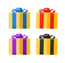 Poster - Gift boxes isolated on white background