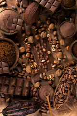 Wall Mural - Chocolate Collection, Cocoa pod, candy sweet, dessert