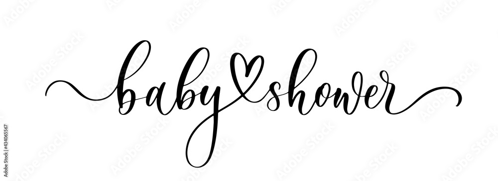 Baby Shower. Wavy elegant calligraphy spelling for decoration on holidays. - obrazy, fototapety, plakaty 