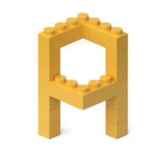 Poster - Building blocks font 3d rendering letter A