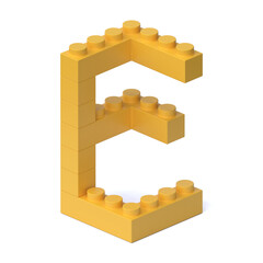 Poster - building blocks font 3d rendering letter e