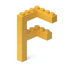 Poster - building blocks font 3d rendering letter f
