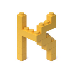 Poster - building blocks font 3d rendering letter k