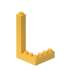 Poster - building blocks font 3d rendering letter l