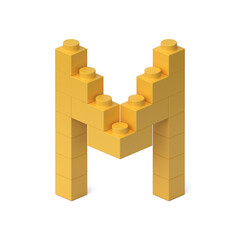Poster - building blocks font 3d rendering letter m