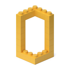 Poster - building blocks font 3d rendering letter o