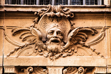 Wall Mural - Carved stone details of the Cathedral of Murcia