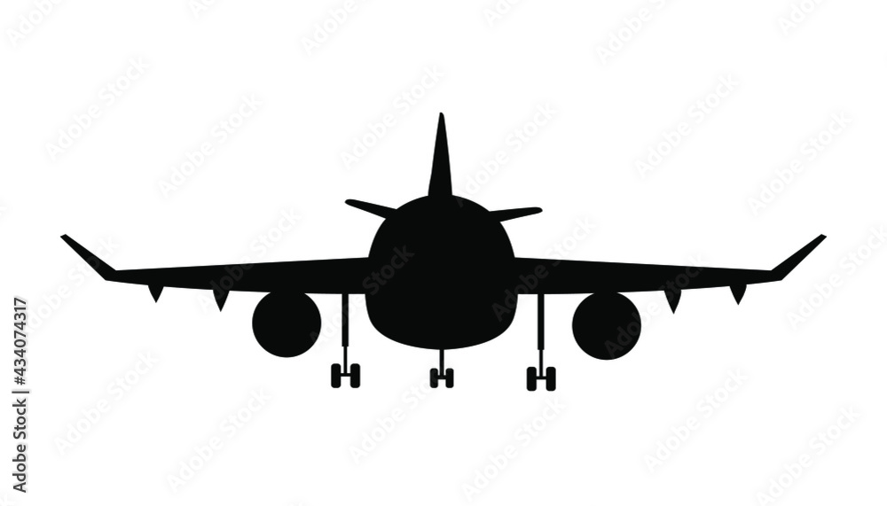 Airplane silhouette isolated on white background. vector with png. 素材庫 ...