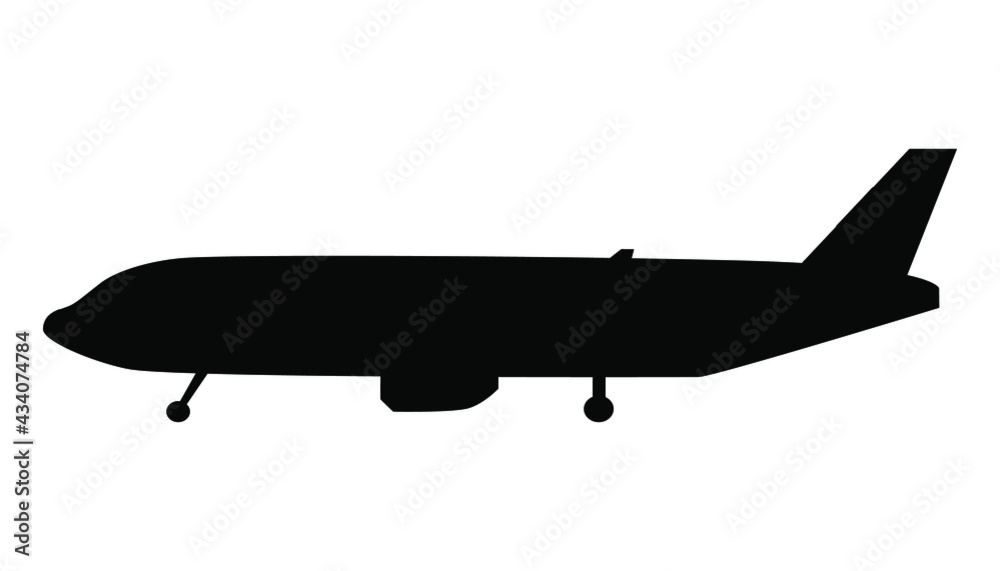 Airplane silhouette isolated on white background. vector with png ...