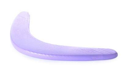 Purple boomerang isolated on white. Outdoors activity