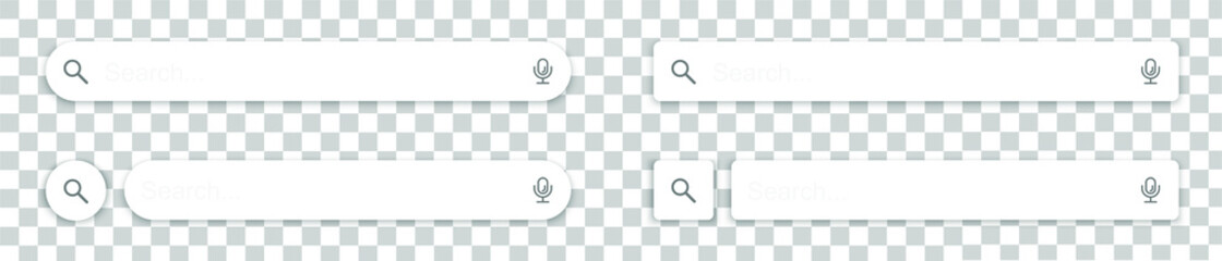 Poster - Search bar, set of search boxes with shadow on transparent background - stock. Vector illustration