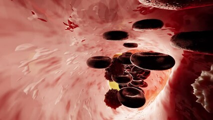 Wall Mural - Vascular occlusion is a blockage of a blood vessel, usually with a clot. 3d render. heart attack