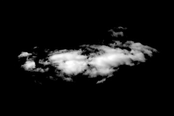 Poster - white cloud isolated on black background