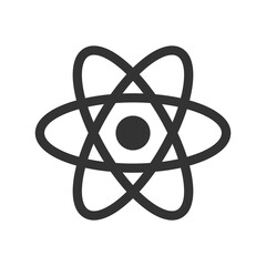 Atom icon isolated on white background. Science symbol modern, simple, vector, icon for website design, mobile app, ui. Vector Illustration