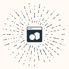 Grey Software, web developer programming code icon isolated on beige background. Javascript computer script random parts of program code. Abstract circle random dots. Vector