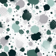 Poster - Fashion seamless pattern. Abstract backdrop. Watercolor texture. Hand drawn background. Paint brush and strokes ink. Splash watercolour shape. Art grunge design. Modern stylish color print. Vector