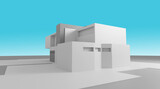 Fototapeta  - Modern house abstract rendering