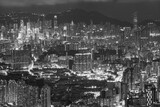 Fototapeta Miasta - Aerial view of Hong Kong city at night