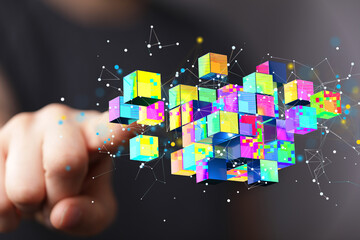 data cloud digital 3d computer