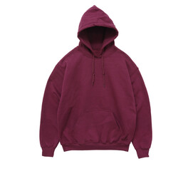 Wall Mural - blank hoodie sweatshirt color maroon front view on white background