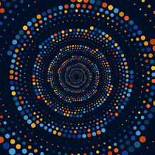 Vector Background Abstraction, Geometry, Points, Spiral, Colors Of The Night City.