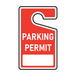 Blank parking permit hang tag icon. Clipart image isolated on white background