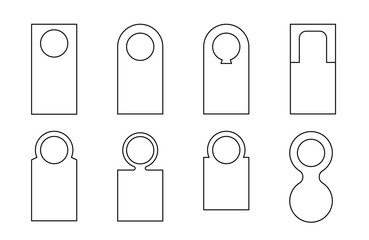 Canvas Print - bottle neck hang tag outline icon set. clipart image isolated on white background