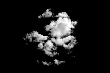 Poster - white cloud isolated on black background