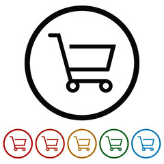 Poster - Shopping Cart ring Icon color set