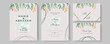 © SyahCreation - Watercolor Wedding Invitation template card With Beautiful Foliage. Wedding invitation suite with wild nature landscape watercolor. Mothers day beautiful floral cards. Watercolor flowers frame vector