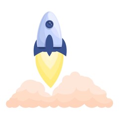 Poster - Spacecraft launch icon. Cartoon of Spacecraft launch vector icon for web design isolated on white background