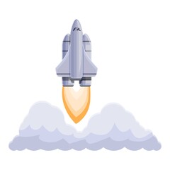 Poster - Spacecraft launch shuttle icon. Cartoon of Spacecraft launch shuttle vector icon for web design isolated on white background