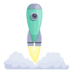 Poster - Spacecraft launch up icon. Cartoon of Spacecraft launch up vector icon for web design isolated on white background