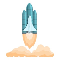 Poster - Spacecraft launch explorer icon. Cartoon of Spacecraft launch explorer vector icon for web design isolated on white background