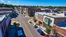 Aerial Of Downtown Auburn, Indiana 2021