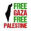 Free gaza free palestine - vector background, poster, slogan, t-shirt design.