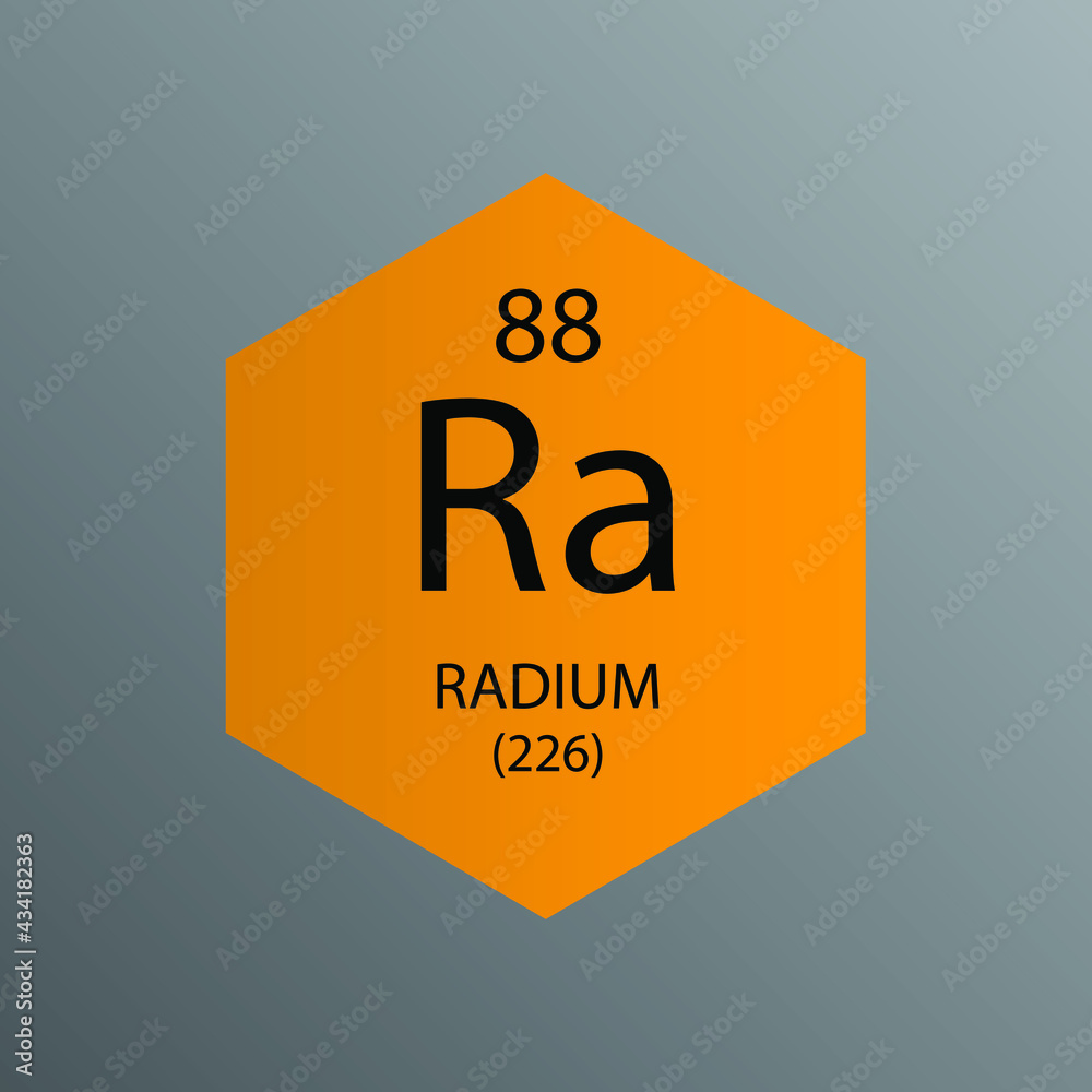 Ra Radium Alkaline earth metal Chemical Element Periodic Table. Hexagon ...