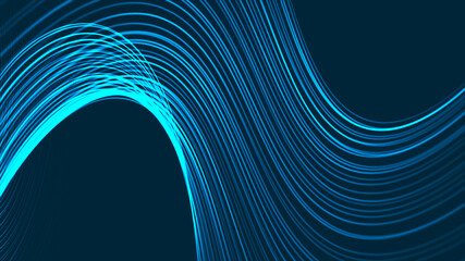 Leinwandbilder - Abstract background with a dinamic wave. Big data. Network connection structure. 3D rendering.