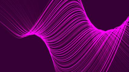 Poster - Abstract background with a dinamic wave. Big data. Network connection structure. 3D rendering.