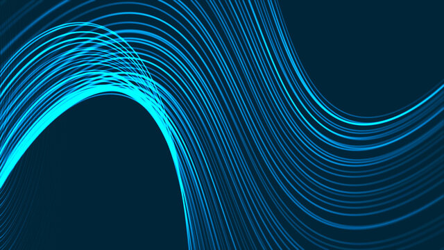 Abstract background with a dinamic wave. Big data. Network connection structure. 3D rendering.