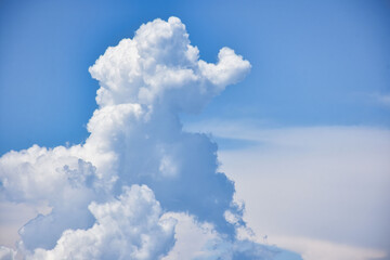 huge cloud masses over the clear sky