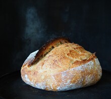 Homemade Sourdough Bread On Black Background