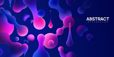 Abstract vector illustration with morphing balls on dark background.