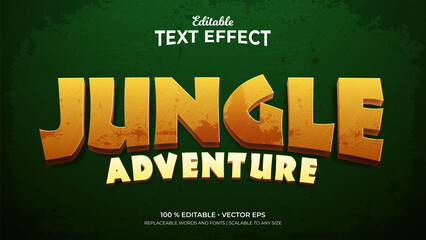 Jungle Adventure Textured Background 3d Style Editable Text Effects Template