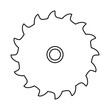 Circular saw blade or table saw blade for power tool in vector icon