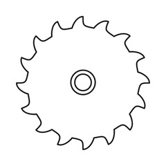 Circular saw blade or table saw blade for power tool in vector icon