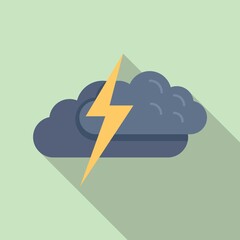 Poster - thunderstorm icon, flat style