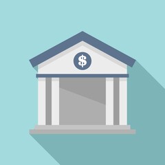 Poster - bank icon, flat style
