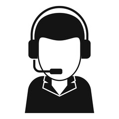 Poster - bank teller call support icon, simple style